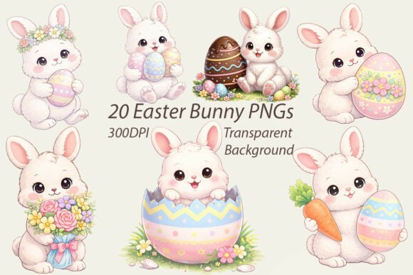 Download Easter Bunny PNG Bundle 20 Designs - Easter bunny png Collection
