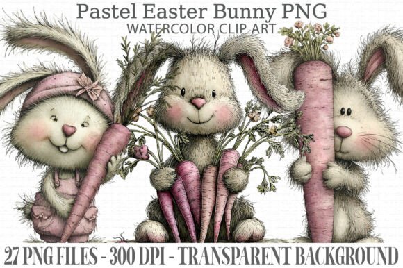 Download Pastel Easter Bunny PNG Bundle - Easter bunny png Collection