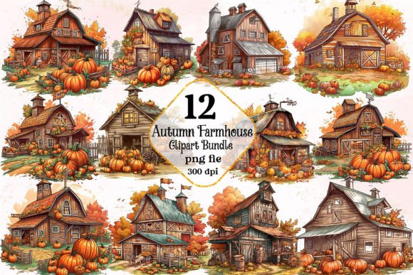 Download Autumn Farmhouse Clipart Bundle - Premium Resources