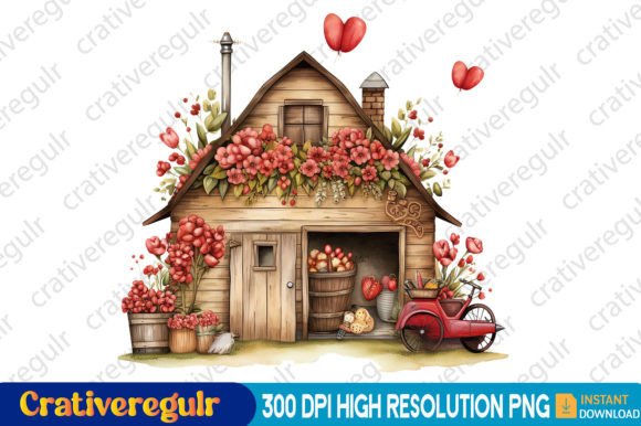 Download Valentines Day in Farmhouse Clipart - Premium Bundle