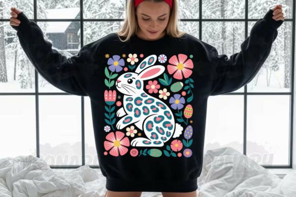 Download Boho Easter Bunny Png, Floral Easter Png - Easter bunny png Collection