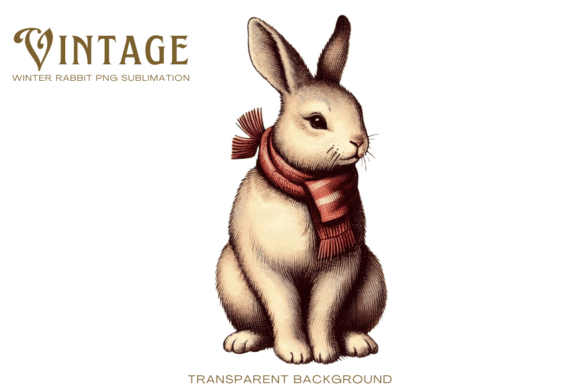 Download Vintage Winter Rabbit PNG Sublimation - Rabbit png Collection