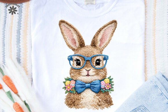 Download Retro Faux Embroidery Easter Bunny PNG - Easter bunny png Collection