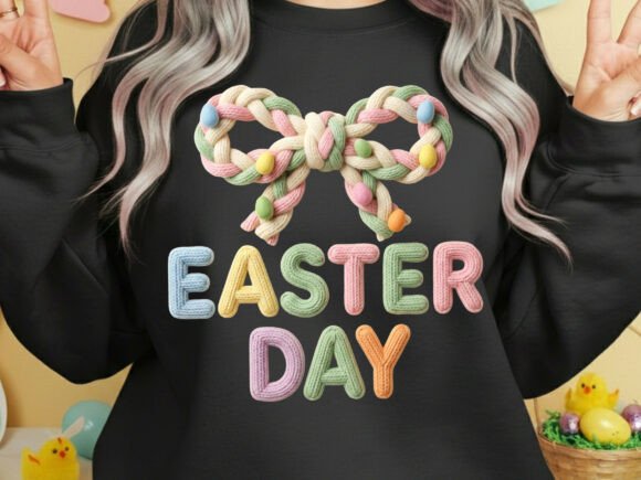 Download Bowtie Easter Day Faux Yarn Png - Easter day Collection